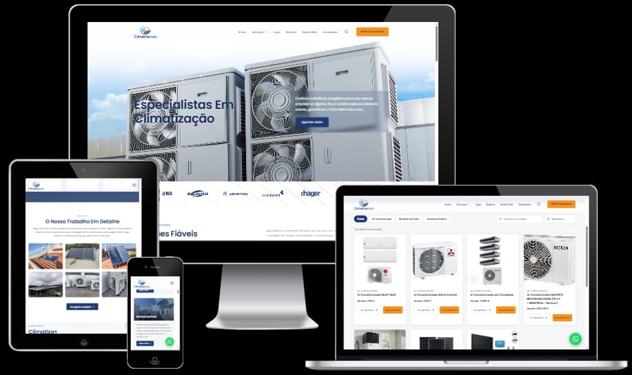 Climatiza+ — website e backend personalizado